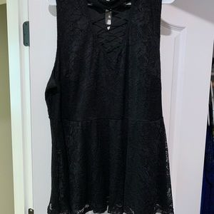 Torrid size 3, black lace top.